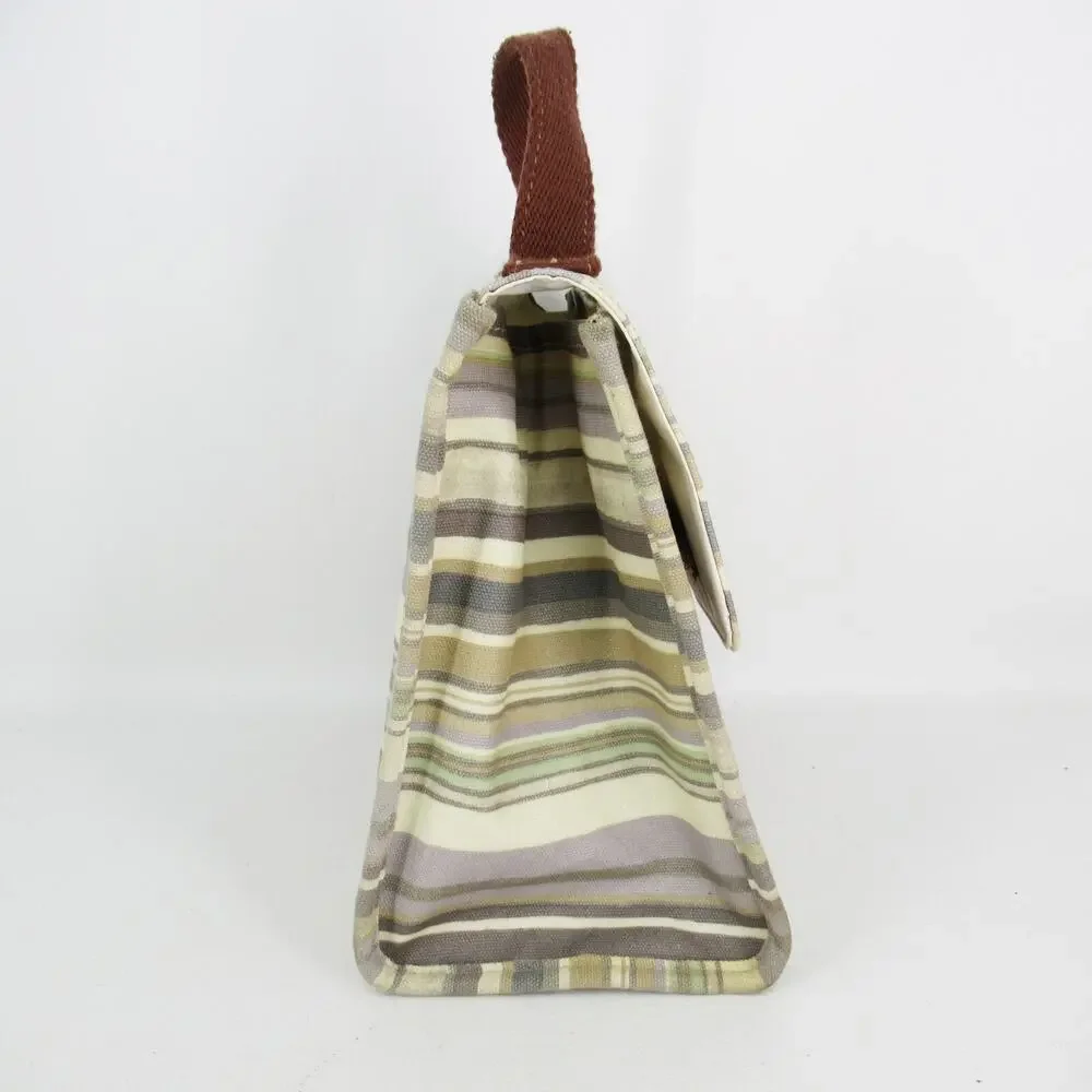 Elliott Lucca Artisan Lunch Bag Women Multicolor Striped Tan Sage Gray Insulated